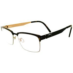 OVVO Optics 3760 Mens Metal Eyeglass Frame 50/46 Matte Black Brown 52-18 w Case